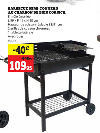 Barbecue Demi-Tonneau Au Charbon De Bois Corsica
