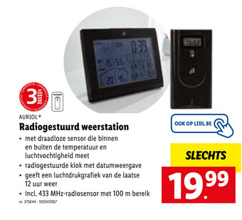 Lidl Auriol Radiogestuurd Weerstation aanbieding