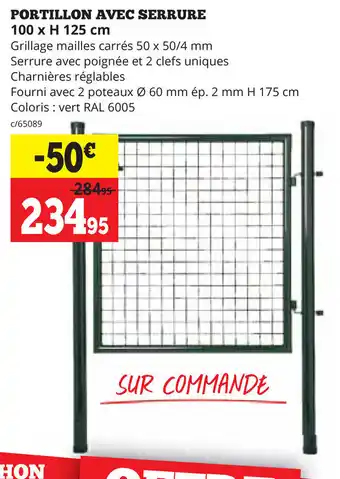Dema Portillon Avec Serrure 100xH125 cm aanbieding