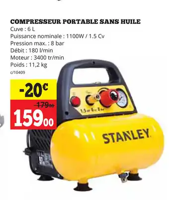 Stanley Compressur Portable Sans Huile