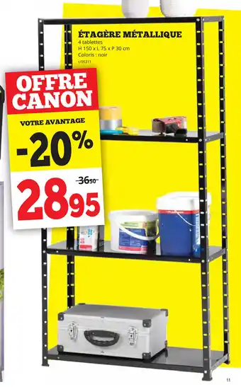 Dema Etagere Metallique H 150 x L 75 x P 30 cm aanbieding