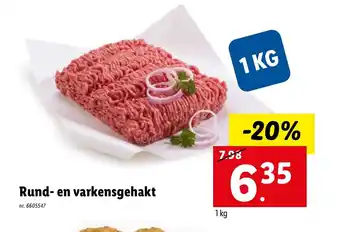 Lidl Rund- en varkensgehakt 1 Kg aanbieding