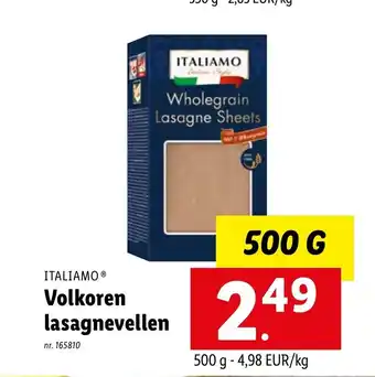 Lidl Italiamo Volkoren lasagnevellen 500 g aanbieding