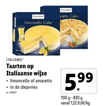 Lidl Italiamo Taarten op Italiaanse wijze aanbieding