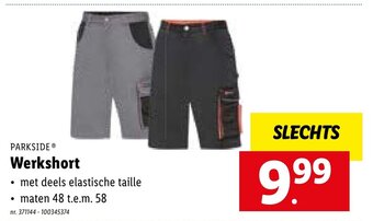 Lidl Parkside Werkshort aanbieding