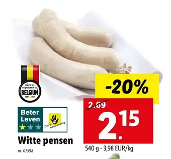 Lidl Witte pensen 40 g aanbieding