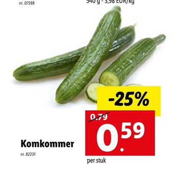 Lidl Komkommer per stuk aanbieding