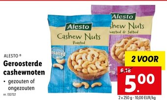 Lidl Alesto Geroosterde Cashewnoten aanbieding