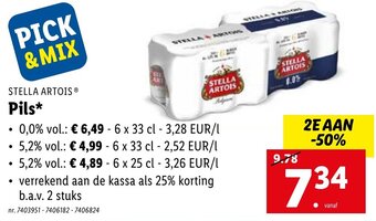 Lidl Stella Artois Pils aanbieding