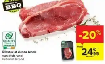 Carrefour Ribstuk of Dunne Lende Van Irish Rund aanbieding