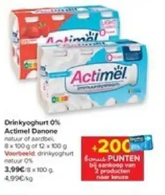 Carrefour Actimel Danone Drinkyoghurt 0% aanbieding