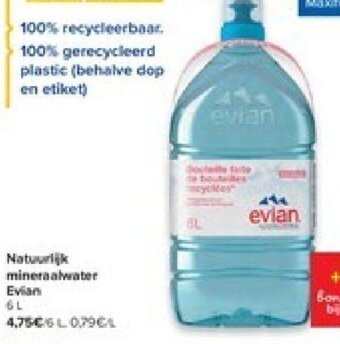 Carrefour Evian Natuurlijk Mineraalwater 6L aanbieding