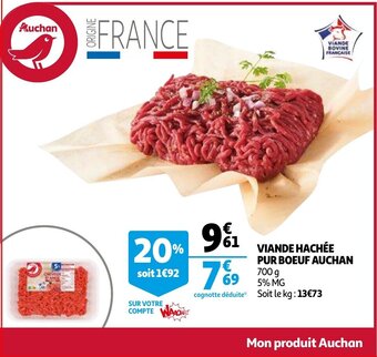Auchan Viande Hachee Pur Boeuf Auchan 700g aanbieding