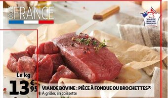Auchan Viande Bovine: Piece A Fondue Ou Brochettes Le kg aanbieding