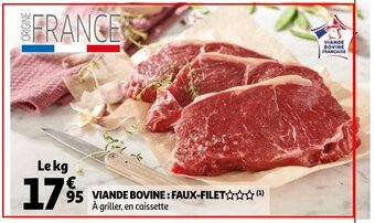 Auchan Viande Bovine: Faux-Filet Le kg aanbieding