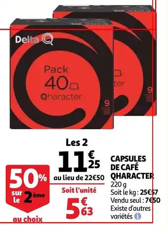Auchan Capsules De Cafe Qharacter 220g aanbieding