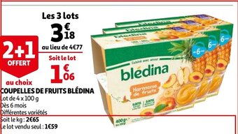 Auchan Coupelles De Fruits Bledina aanbieding