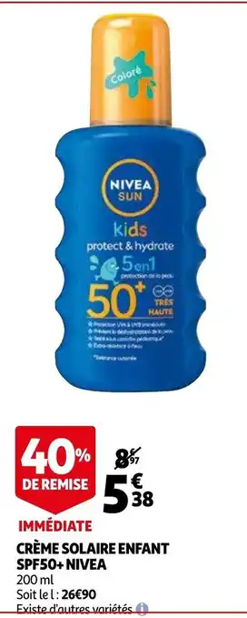 Auchan Creme Solaire Enfant SPF50+ Nivea 200ml aanbieding
