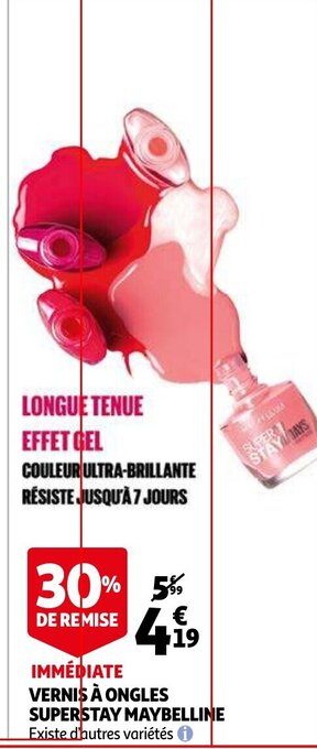 Auchan Vernis A Ongles Superstay Maybelline aanbieding