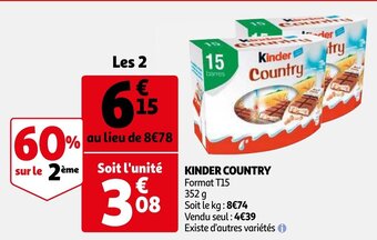 Auchan Kinder Country 352g aanbieding