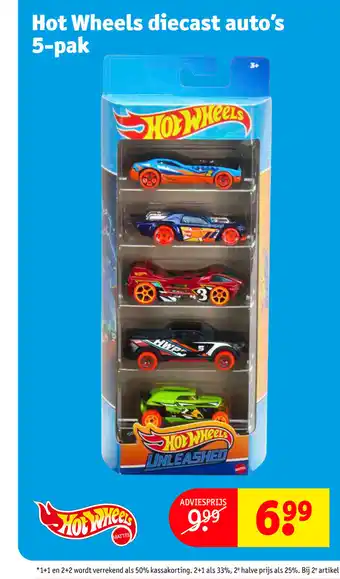 Kruidvat Hot wheels diecast auto's 5-pak aanbieding