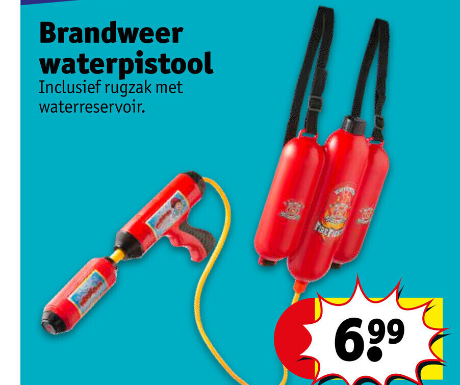 Brandweer waterpistool promotie bij Kruidvat