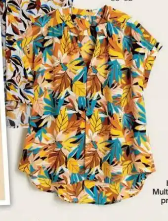 Damart Blouse in Crêpe Multicolor Print aanbieding