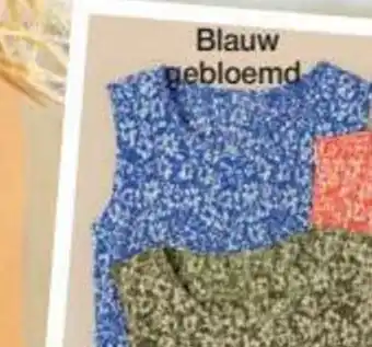 Damart Mouwloos Topje Blauw Gebloemd aanbieding