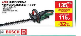 Hubo Accu Heggenschaar Universal Hedgecut 18-50 aanbieding