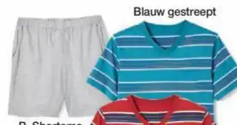 Damart Shortama in Jersey Blauw Gestreept aanbieding