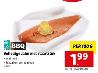 Lidl Volledige zalm met staartstuk aanbieding
