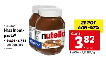 Lidl Nutella Hazelnoot pasta* aanbieding