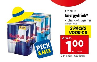 Lidl Red Bull Energydrink aanbieding