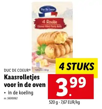 Lidl Duc De Coeur Kaasrolletjes voor in de oven aanbieding