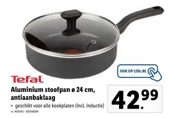 Lidl Tefal Aluminium stoofpan ∅ 24cm, antiaanbaklaag aanbieding