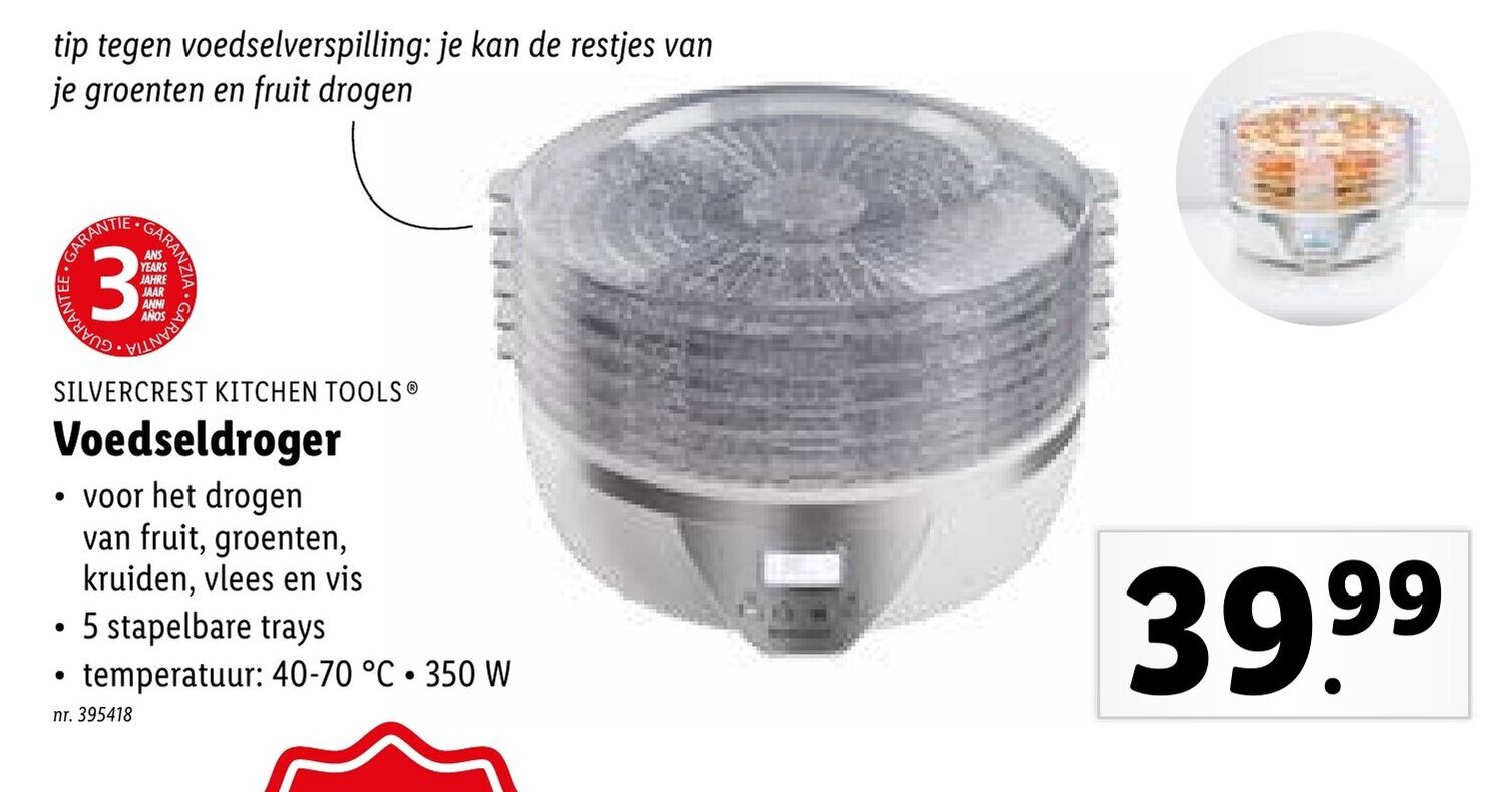 Silvercrest Kitchen Tools Voedseldroger promotie bij Lidl