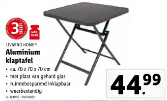 Lidl Livarno Home Aluminium klaptafel aanbieding
