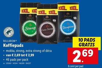 Lidl Bellarom Koffiepads aanbieding
