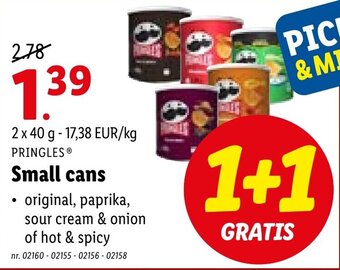 Lidl Pringles Small cans aanbieding
