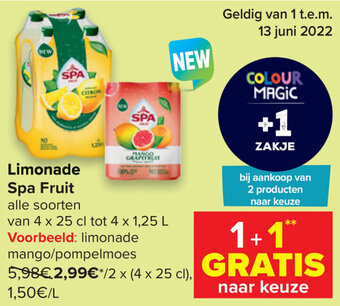 Carrefour Limonade Spa Fruit aanbieding