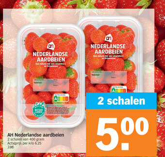 Albert Heijn AH Nederlandse aardbeien 400 gram aanbieding
