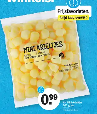 Albert Heijn AH Mini-Krieltjes 600 gram aanbieding