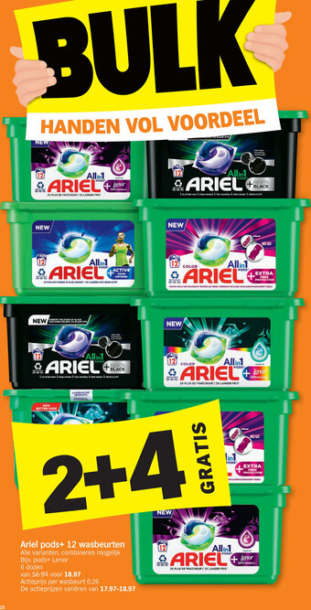 Albert Heijn Ariel pods+ 12 wasbeurten aanbieding