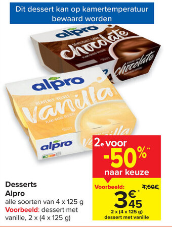 Carrefour Desserts Alpro aanbieding