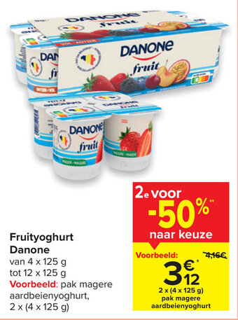 Carrefour Fruityoghurt Danone aanbieding