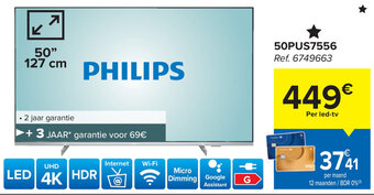 Carrefour Philips 50PUS7556 aanbieding