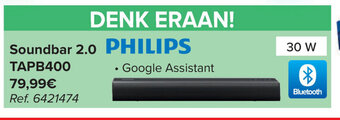 Carrefour Philips Soundbar 2.0 TAPB400 aanbieding