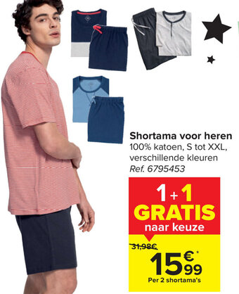 Carrefour Shortama voor heren aanbieding