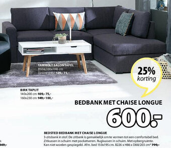 Jysk Bedsted Bedbank Met Chaise Longue aanbieding