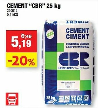 Hubo Cement cbr aanbieding